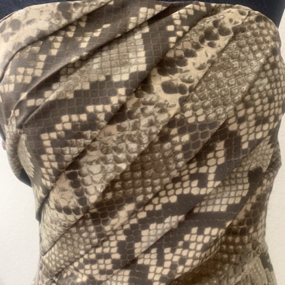 Michael Kors Snake Print Dress Python Strapless 6 - image 3